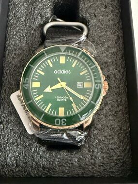addies Green Dial Quartz Watch with Gold Accents
